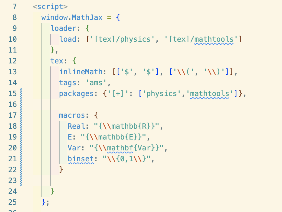 mathjax config